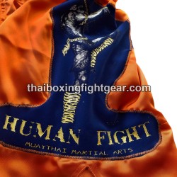Muay Thai Boxing Shorts Human Fight Orange | Muay Thai Shorts
