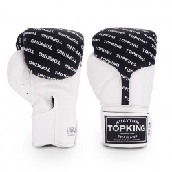 Guantes de boxeo Thai TOP KING FULL IMPACT DOUBLE TONE-TKBGFI Blanco Negro