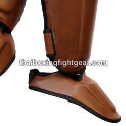 Fairtex SP8 Espinilleras de Muay Thai Cuero marrón | Shin guards
