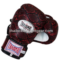 Guantes de boxeo tailandés Thaismai BG124 "BOA"  negro rojo