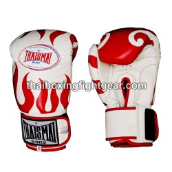 Guantes de boxeo tailandés Thaismai BG124 "Fire" Blanco
