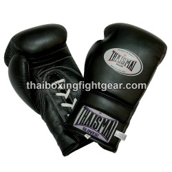 Guantes de boxeo tailandés Thaismai BG121 guantes con cordones Negro