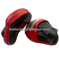 Patas de oso "Punching mitts" curvado Fairtex rojo/negro | Equipamiento