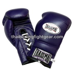 Guantes de boxeo tailandés Thaismai BG121 guantes con cordones Azul