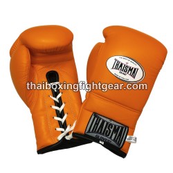 Guantes de boxeo tailandés Thaismai BG121 guantes con cordones Naranja