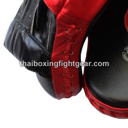 Patas de oso "Punching mitts" curvado Fairtex rojo/negro | Equipamiento