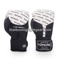 Guantes de boxeo Thai TOP KING FULL IMPACT DOUBLE TONE-TKBGFI Negro Blanco