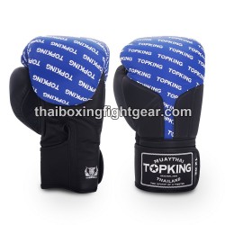 Guantes de boxeo Thai TOP KING FULL IMPACT DOUBLE TONE-TKBGFI Negro Azul