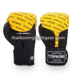 Guantes de boxeo Thai TOP KING FULL IMPACT DOUBLE TONE-TKBGFI Negro Amarillo