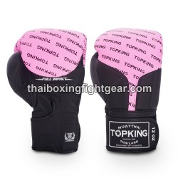 Guantes de boxeo Thai TOP KING FULL IMPACT DOUBLE TONE-TKBGFI Negro Rosa