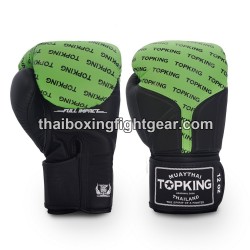 Guantes de boxeo Thai TOP KING FULL IMPACT DOUBLE TONE-TKBGFI Negro Verde