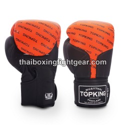 Guantes de boxeo Thai TOP KING FULL IMPACT DOUBLE TONE-TKBGFI NegroNaranja