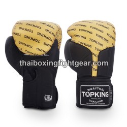 Guantes de boxeo Thai TOP KING FULL IMPACT DOUBLE TONE-TKBGFI Negro oro