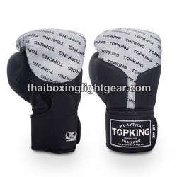 Guantes de boxeo Thai TOP KING FULL IMPACT DOUBLE TONE-TKBGFI Negro plata