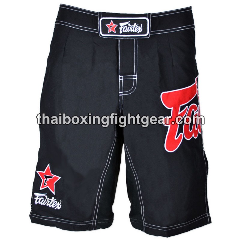 Pantalones Cortos de MMA Fairtex negro/rojo | MMA Shorts
