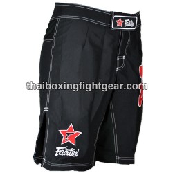 Pantalones Cortos de MMA Fairtex negro/rojo | MMA Shorts