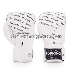 Guantes de boxeo Thai TOP KING FULL IMPACT SINGLE TONE-TKBGFI Blanco