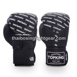 Guantes de boxeo Thai TOP KING FULL IMPACT SINGLE TONE-TKBGFI Negro