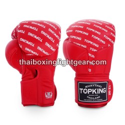 Guantes de boxeo Thai TOP KING FULL IMPACT SINGLE TONE-TKBGFI Rojo