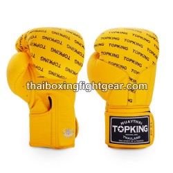 Guantes de boxeo Thai TOP KING FULL IMPACT SINGLE TONE-TKBGFI Amarillo