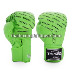 Guantes de boxeo Thai TOP KING FULL IMPACT SINGLE TONE-TKBGFI Verde