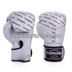 Guantes de boxeo Thai TOP KING FULL IMPACT SINGLE TONE-TKBGFI plata