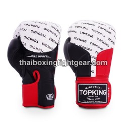 Guantes de boxeo Thai TOP KING FULL IMPACT  TRIPLE TONE-TKBGFI Negro Rojo Blanco