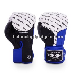 Guantes de boxeo Thai TOP KING FULL IMPACT TRIPLE TONE-TKBGFI Negro Azul Blanco