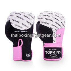 Guantes de boxeo Thai TOP KING FULL IMPACT TRIPLE TONE-TKBGFI Negro Rosa Blanco