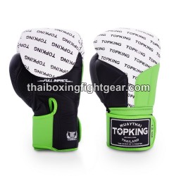 Guantes de boxeo Thai TOP KING FULL IMPACT TRIPLE TONE-TKBGFI Negro Verde Blanco