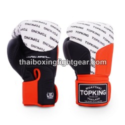 Guantes de boxeo Thai TOP KING FULL IMPACT TRIPLE TONE-TKBGFI Negro Naranja Blanco