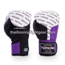 Guantes de boxeo Thai TOP KING FULL IMPACT TRIPLE TONE-TKBGFI Negro púrpura Blanco