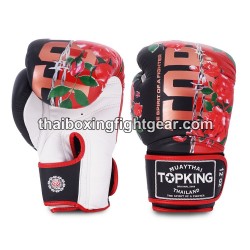 Guantes de boxeo Thai TOP KING ROSE-TKBGRS Negro