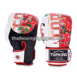 Guantes de boxeo Thai TOP KING ROSE-TKBGRS Blanco