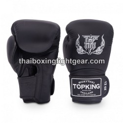Guantes de boxeo Thai TOP KING SUPER AIR SINGLE TONE-TKBGSA Negro