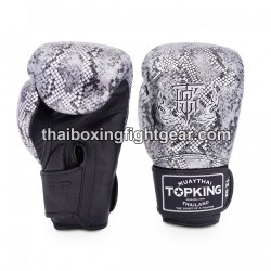 Guantes de boxeo Thai TOP KING SUPER AIR SNAKE-TKBGSS Negro Plata