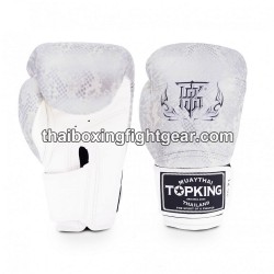 Guantes de boxeo Thai TOP KING SUPER AIR SNAKE-TKBGSS Blanco Plata