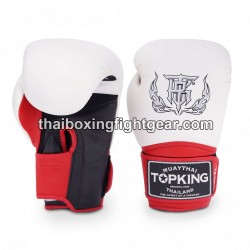 Guantes de boxeo Thai TOP KING SUPER AIR TRIPLE TONE -TKBGSA Blanco Rojo Negro