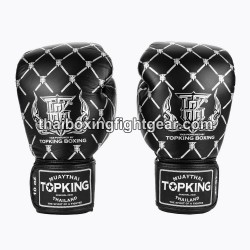 Guantes de boxeo Thai TOP KING TKBGCH-CHAIN Negro Plata