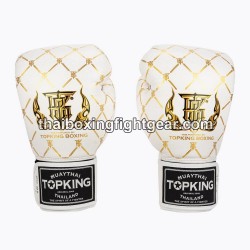 Guantes de boxeo Thai TOP KING TKBGCH-CHAIN Blanco Oro