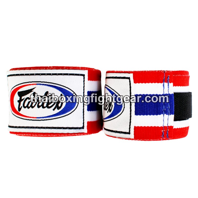 Fairtex HW2 Vendas de boxeo semi-elásticas 180" Thai Flag | Hand Wraps Fairtex HW2 Vendas de boxeo semi-elásticas 180" Thai Flag | Hand Wraps