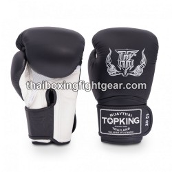 Guantes de boxeo Thai TOP KING SUPER AIR DOUBLE TONE-TKBGSA Negro Blanco