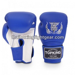 Guantes de boxeo Thai TOP KING SUPER AIR DOUBLE TONE-TKBGSA Azul Blanco