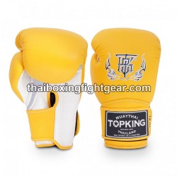 Guantes de boxeo Thai TOP KING SUPER AIR DOUBLE TONE-TKBGSA Amarillo Blanco