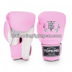 Guantes de boxeo Thai TOP KING SUPER AIR DOUBLE TONE-TKBGSA Rosa Blanco