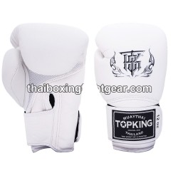 Guantes de boxeo Thai TOP KING SUPER AIR SINGLE TONE-TKBGSA Blanco