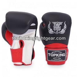 Guantes de boxeo Thai TOP KING SUPER AIR TRIPLE TONE -TKBGSA Negro Blanco Rojo