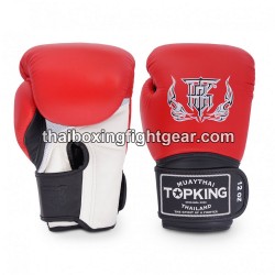 Guantes de boxeo Thai TOP KING SUPER AIR TRIPLE TONE -TKBGSA Rojo Negro Blanco