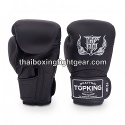 Guantes de boxeo Thai TOP KING SUPER SINGLE TONE-TKBGSV Negro