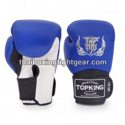 Guantes de boxeo Thai TOP KING SUPER TRIPLE TONE-TKBGSV Azul Blanco Negro